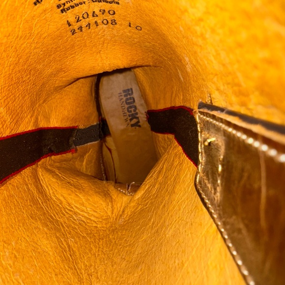 Rocky HandHewn Women's Square Toe Western Boot size 7 M Red Cranberry - Picture 11 of 13